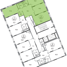 Квартира 89,9 м², 3-комнатная - изображение 2