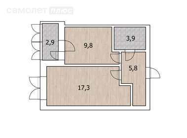 36,9 м², 1-комнатная квартира 5 900 000 ₽ - изображение 21