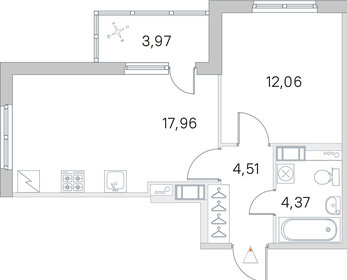 Квартира 40,9 м², 1-комнатная - изображение 1