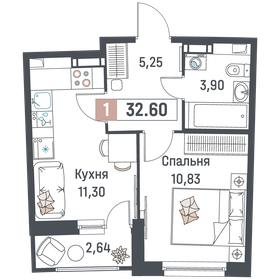 32,6 м², 1-комнатная квартира 4 200 000 ₽ - изображение 111
