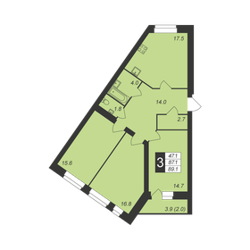 88,1 м², 3-комнатная квартира 8 950 000 ₽ - изображение 40