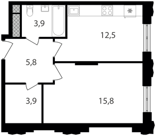 38,5 м², 1-комнатная квартира 11 399 000 ₽ - изображение 62