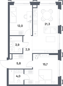 64,9 м², 2-комнатная квартира 29 830 246 ₽ - изображение 66