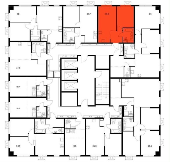 35,8 м², 1-комнатная квартира 12 300 000 ₽ - изображение 43