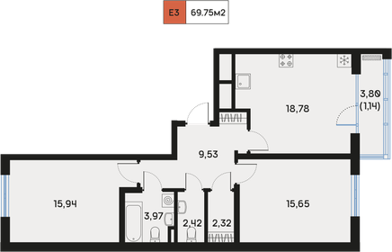 67,2 м², 2-комнатная квартира 25 097 220 ₽ - изображение 16