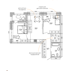 Квартира 68,1 м², 3-комнатная - изображение 2
