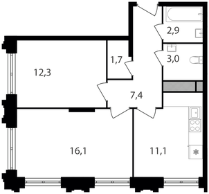 58 м², 3-комнатная квартира 16 100 000 ₽ - изображение 132