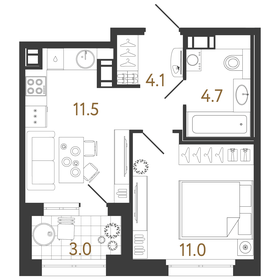 Квартира 31,3 м², 1-комнатная - изображение 1