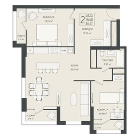 85,4 м², 3-комнатная квартира 15 208 320 ₽ - изображение 1