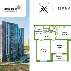 Квартира 64 м², 2-комнатная - изображение 2