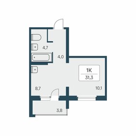 Квартира 31,3 м², 1-комнатная - изображение 1