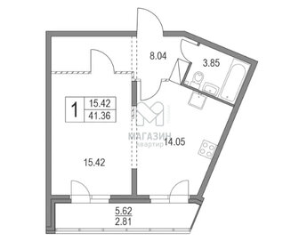 Квартира 44,2 м², 1-комнатная - изображение 1