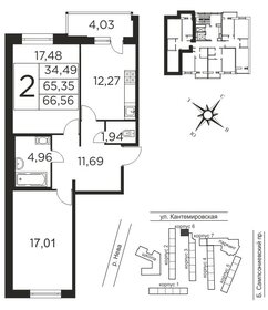 63 м², 3-комнатная квартира 14 400 000 ₽ - изображение 18