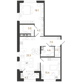 Квартира 82 м², 2-комнатная - изображение 1