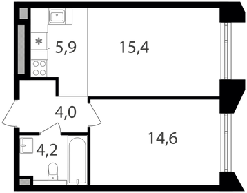 43,7 м², 1-комнатная квартира 20 241 840 ₽ - изображение 38