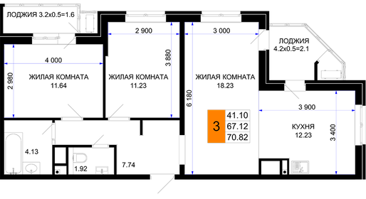 83 м², 3-комнатная квартира 5 900 000 ₽ - изображение 65