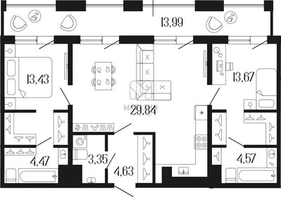 Квартира 81 м², 3-комнатная - изображение 1