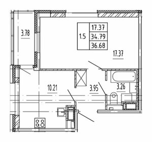 Квартира 36,7 м², 1-комнатная - изображение 1