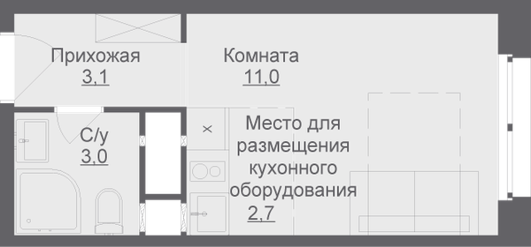 19,8 м², апартаменты-студия 4 446 499 ₽ - изображение 12