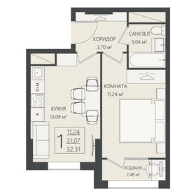 32,3 м², 1-комнатная квартира 5 331 150 ₽ - изображение 1