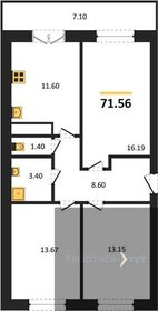 Квартира 71,6 м², 3-комнатная - изображение 1