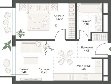 42,5 м², 1-комнатная квартира 20 550 000 ₽ - изображение 76