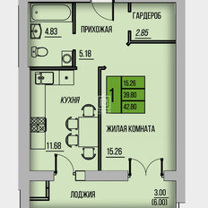 Квартира 42,8 м², 1-комнатная - изображение 3