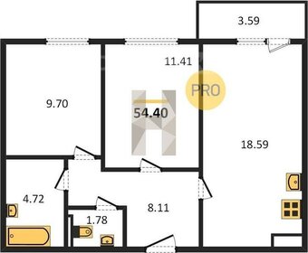 Квартира 54,4 м², 2-комнатная - изображение 1