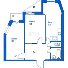 Квартира 58,1 м², 2-комнатная - изображение 2