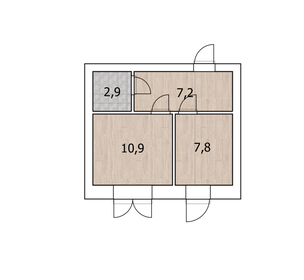 Квартира 28,4 м², 1-комнатные - изображение 1