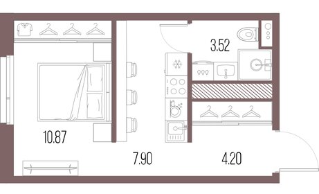 26,6 м², квартира-студия 9 077 420 ₽ - изображение 14