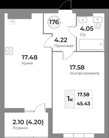 45 м², 1-комнатная квартира 10 311 870 ₽ - изображение 12