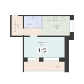 41 м², 1-комнатная квартира 4 206 991 ₽ - изображение 10