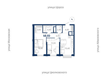 60 м², 2-комнатная квартира 8 950 000 ₽ - изображение 61