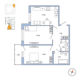 57,6 м², 2-комнатная квартира 12 258 368 ₽ - изображение 19