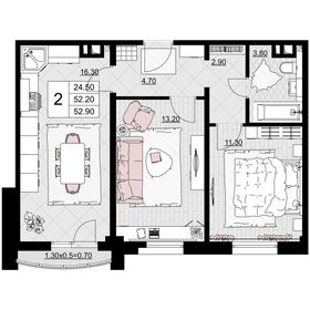 52,9 м², 2-комнатная квартира 13 225 000 ₽ - изображение 32