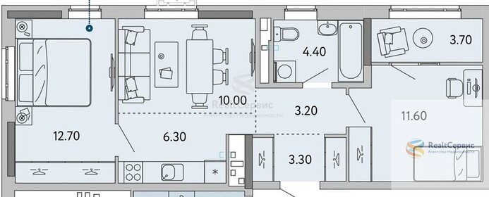 Квартира 55,2 м², 2-комнатная - изображение 1