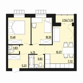 Квартира 58 м², 3-комнатная - изображение 1
