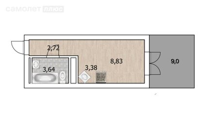 Квартира 21,2 м², студия - изображение 1