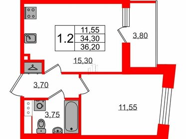 34,5 м², 1-комнатная квартира 7 750 304 ₽ - изображение 1