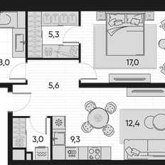 Квартира 60,6 м², 2-комнатная - изображение 2