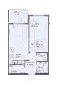 Квартира 44,9 м², 1-комнатная - изображение 1