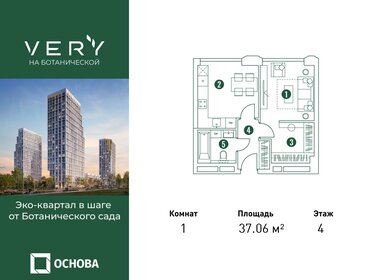 Квартира 37,1 м², 1-комнатные - изображение 1