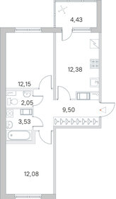 Квартира 53,9 м², 2-комнатная - изображение 1