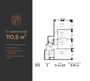 110,5 м², 3-комнатная квартира 49 021 412 ₽ - изображение 1