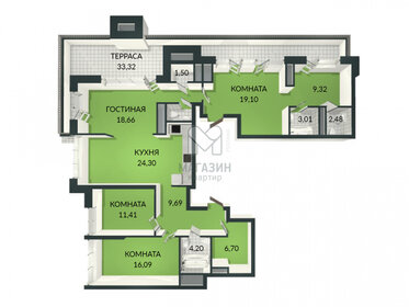 Квартира 138,3 м², 3-комнатная - изображение 1