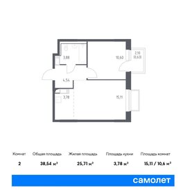 Квартира 38,5 м², 1-комнатная - изображение 1