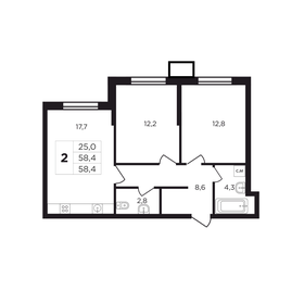 61,3 м², 2-комнатная квартира 6 310 290 ₽ - изображение 13