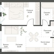 Квартира 43,1 м², 1-комнатная - изображение 2