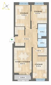 Квартира 91,6 м², 3-комнатная - изображение 1